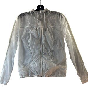 Lululemon Womens Lightweight Hooded Windbreaker Jacket White Size S Nylon